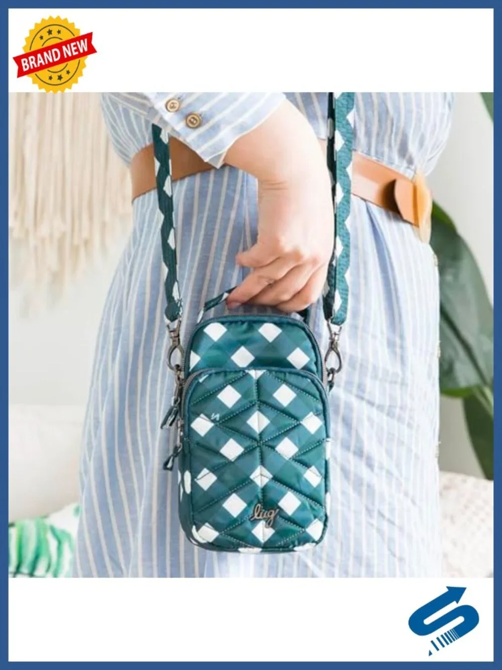 Convertible Crossbody Bag with RFID Protection, Quilted Polyester, Adjustable